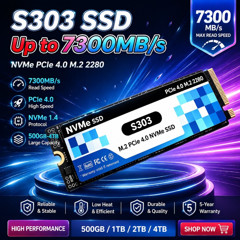 M.2 Nvme 4Tb Pcie 4.0 Ssd - S303 M.2 NVMe SSD ภายใน ขนาด